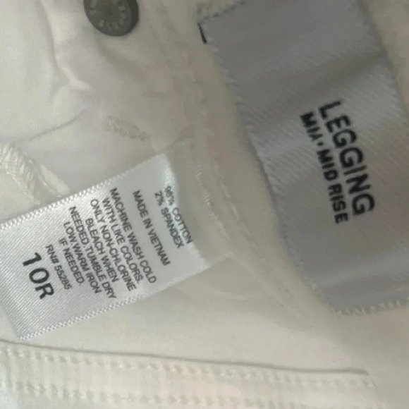 Express White Jeans Legging Ankle skinny style Mia Midi rise stretch size 10 - Picture 5 of 7